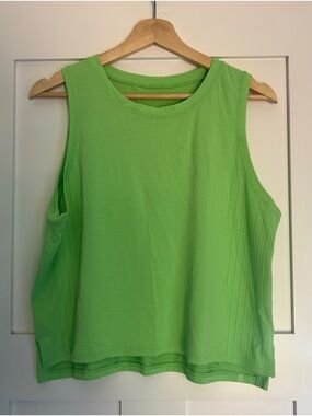 Lululemon Neon Green Running Cropped Tank L